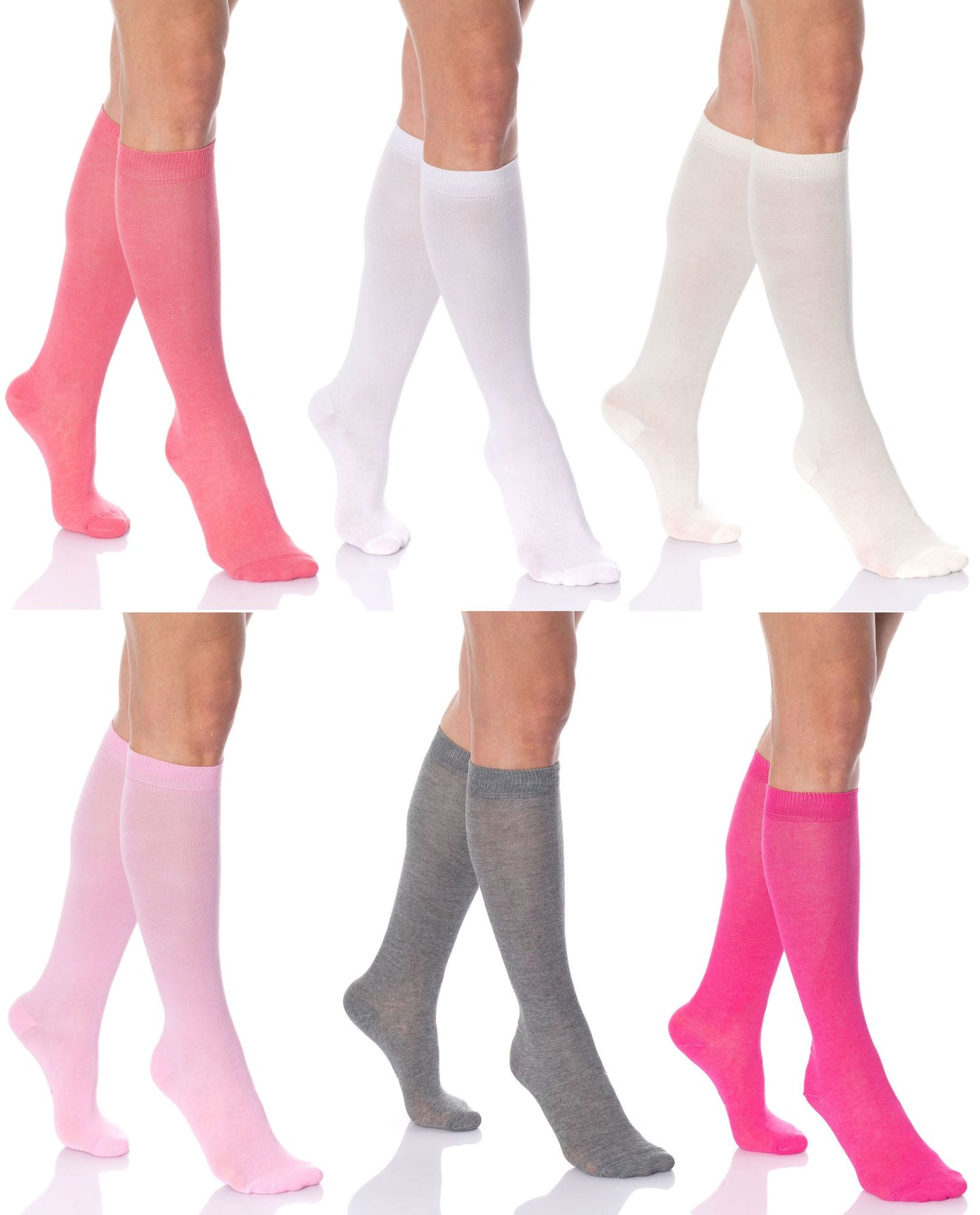 Knee High Socks for Women 6 Pairs Colorful Over the Calf Knee Socks