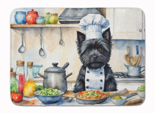 Cairn Terrier The Chef Memory Foam Kitchen Mat Machine Washable Anti-Fatigue Mat Cushion Comfort Bath Mat or Kitchen Rug