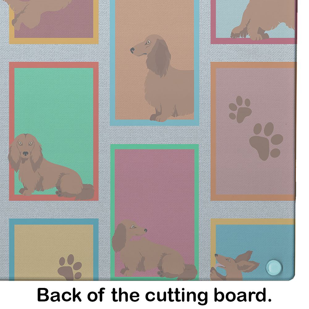 NEW Lots of Longhaired Red Dachshund Glass Cutting Board Decorative Tempered Glass Kitchen Cutting and Serving Board Large Size Chopping Board