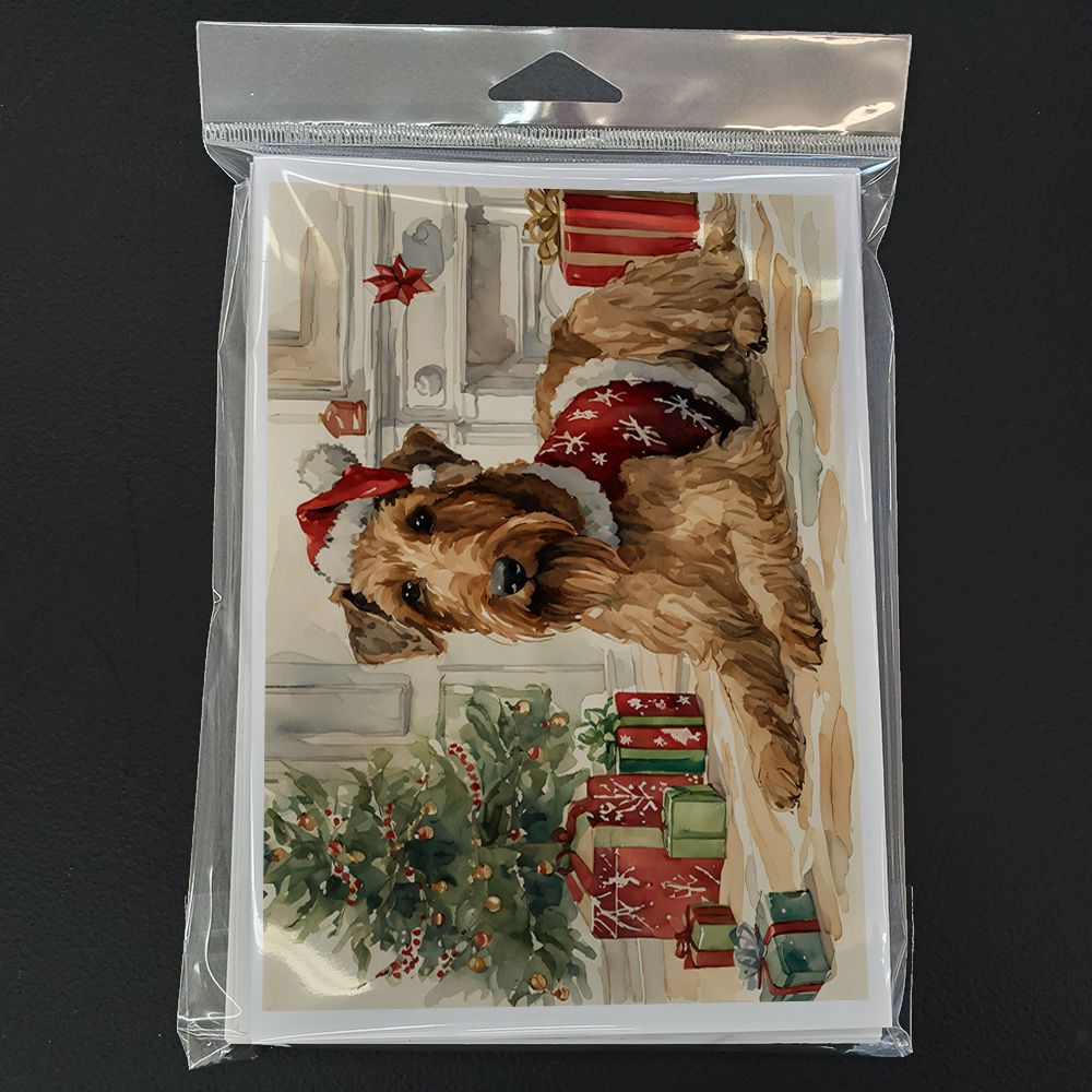 Airedale Terrier Christmas Greeting Cards Pack of 8 Blank Cards with Envelopes Whimsical A7 Size 5x7 Blank Note Cards