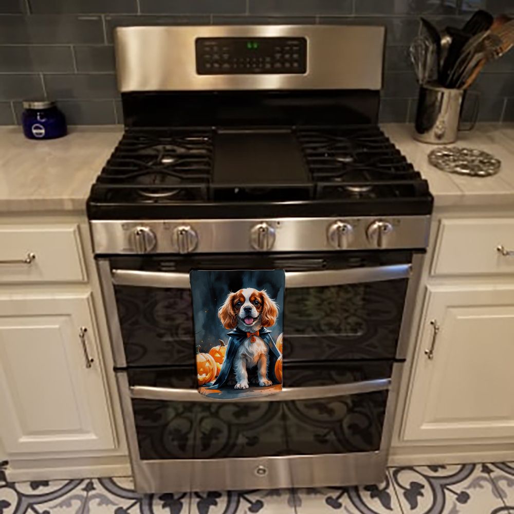 Cavalier Spaniel Puppy Halloween Kitchen Towel Dish Cloths Guest Hand Towel Decorative Bathroom Towel for Face,Tea, Dishcloth, Kitchen and Bath