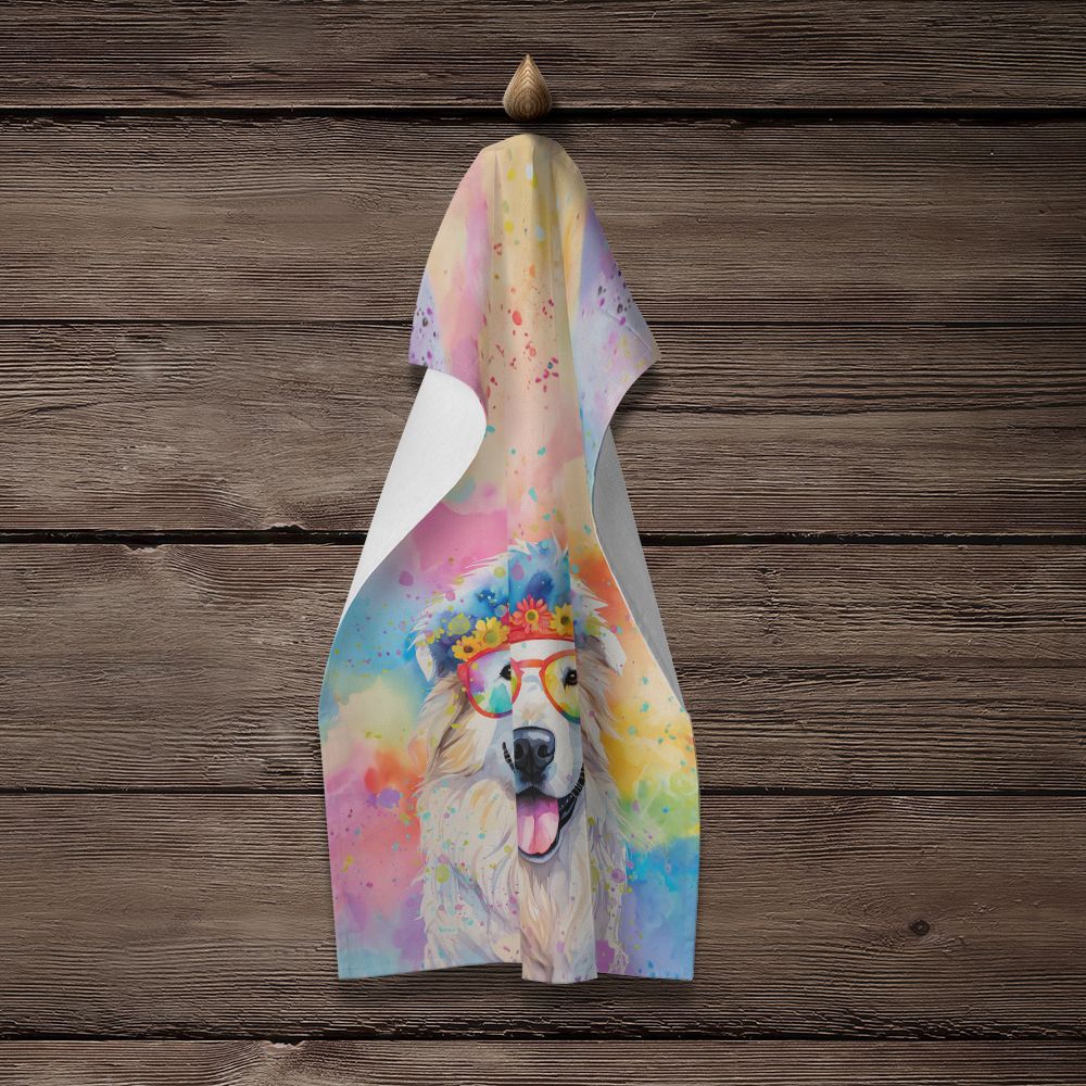 Great Pyrenees Hippie Dawg Kitchen Towel Dish Cloths Guest Hand Towel Decorative Bathroom Towel for Face,Tea, Dishcloth, Kitchen and Bath