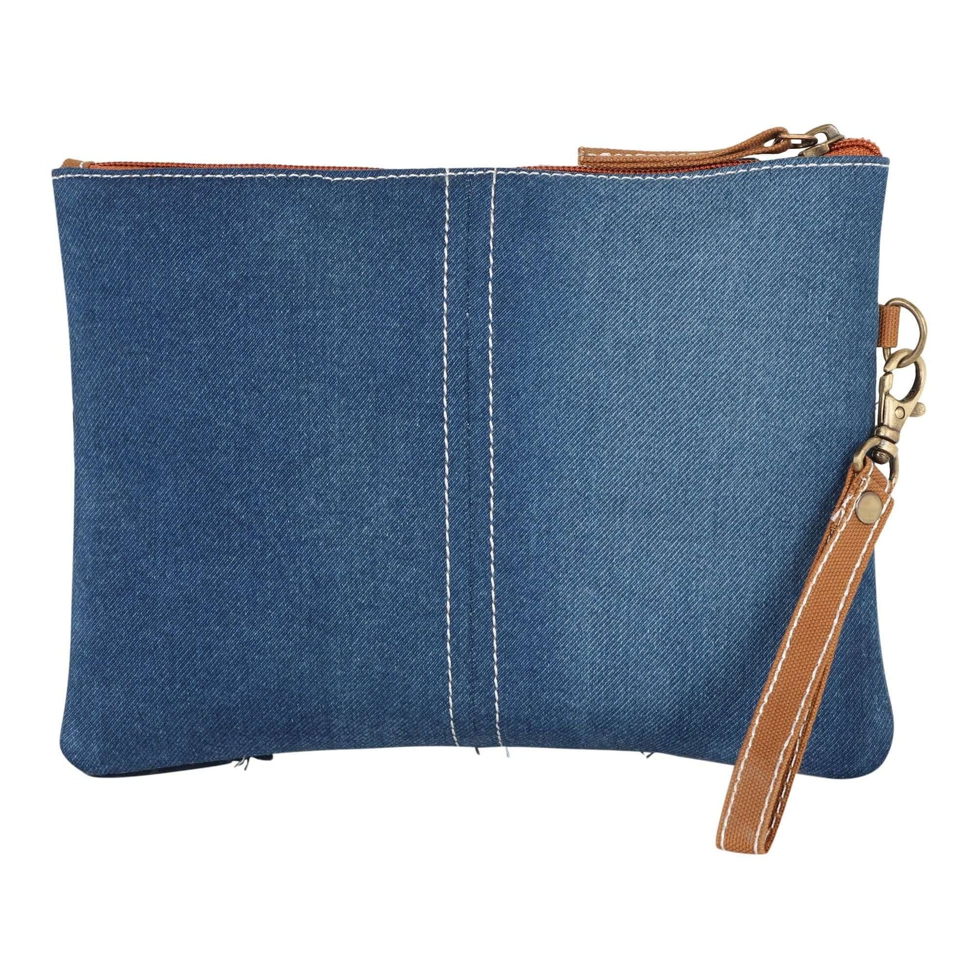 Max Patchwork Denim Wristlet