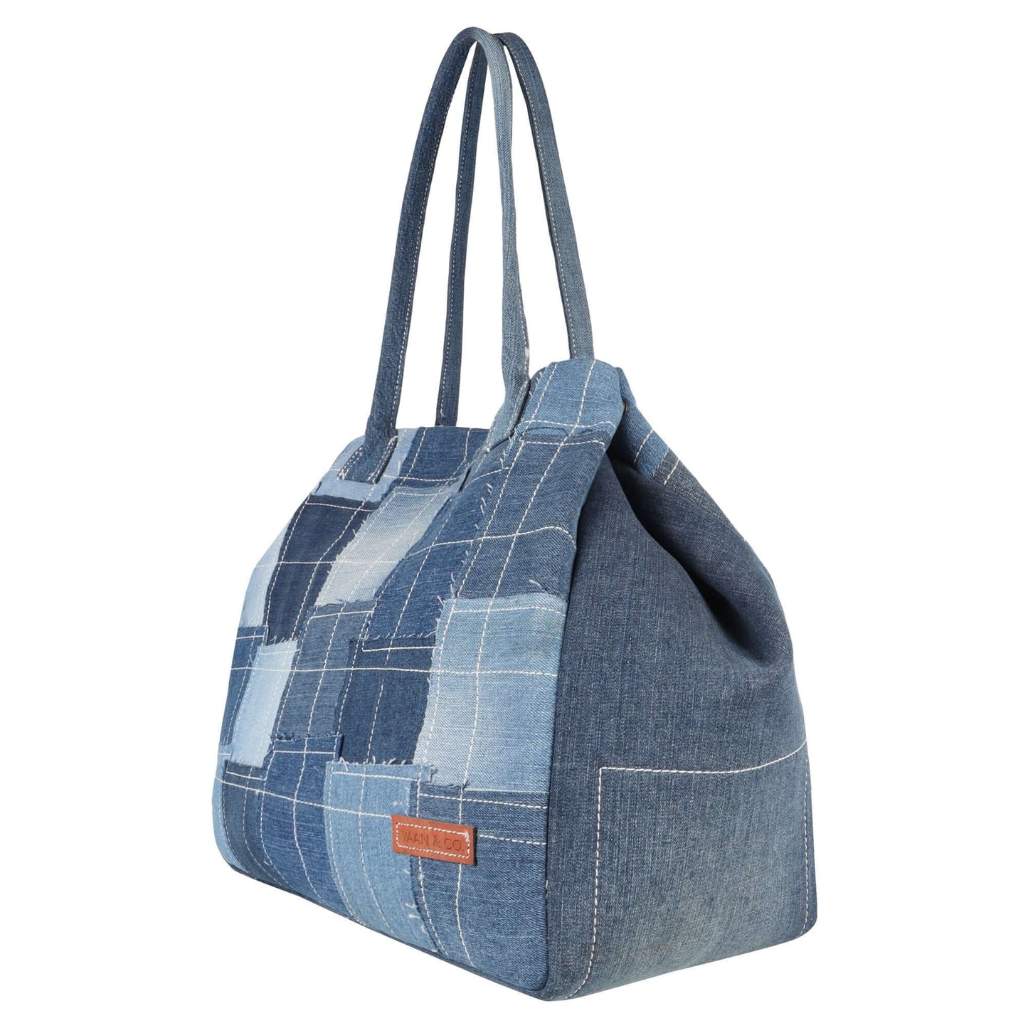 Terri Large Denim Patchwork Purse