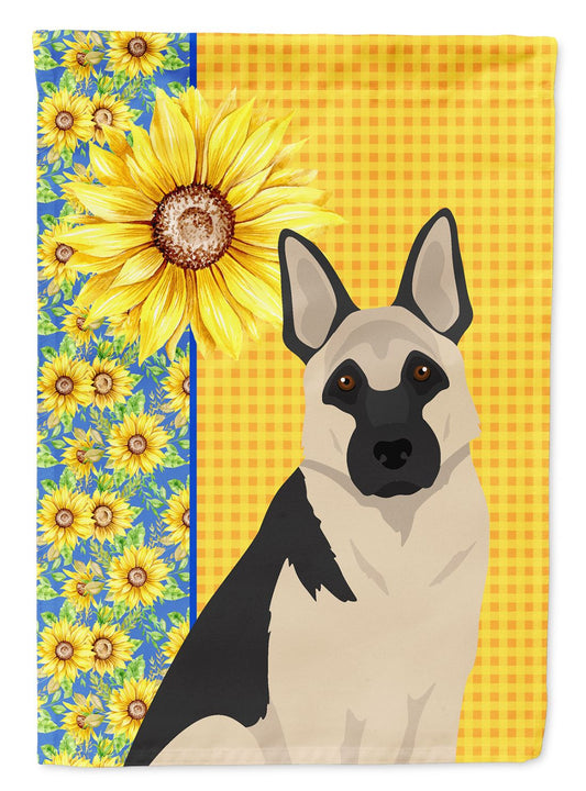 Summer Sunflowers Black and Silver German Shepherd Garden Flag Mailbox Flag Decorative Yard Flag Banner Outside Patio Artwork Yard Flower Beds, Garden Size, Multicolor