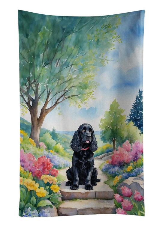 Cocker Spaniel Spring Path Kitchen Towel Dish Cloths Guest Hand Towel Decorative Bathroom Towel for Face,Tea, Dishcloth, Kitchen and Bath