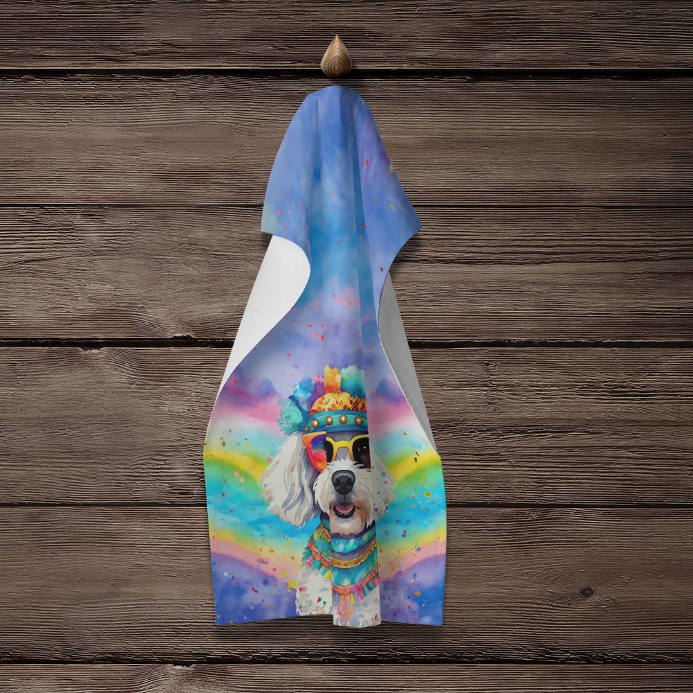 Bichon Frise Hippie Dawg Kitchen Towel Dish Cloths Guest Hand Towel Decorative Bathroom Towel for Face,Tea, Dishcloth, Kitchen and Bath