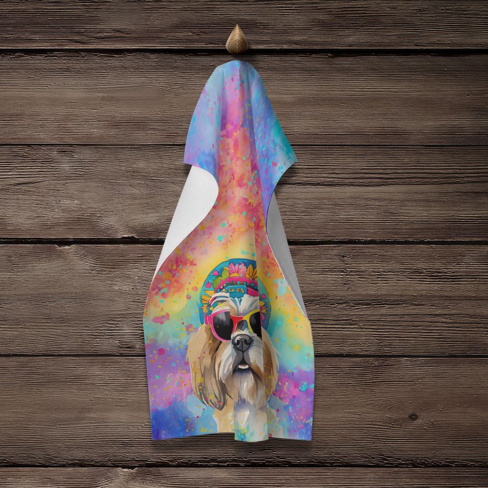 Shih Tzu Hippie Dawg Kitchen Towel Dish Cloths Guest Hand Towel Decorative Bathroom Towel for Face,Tea, Dishcloth, Kitchen and Bath