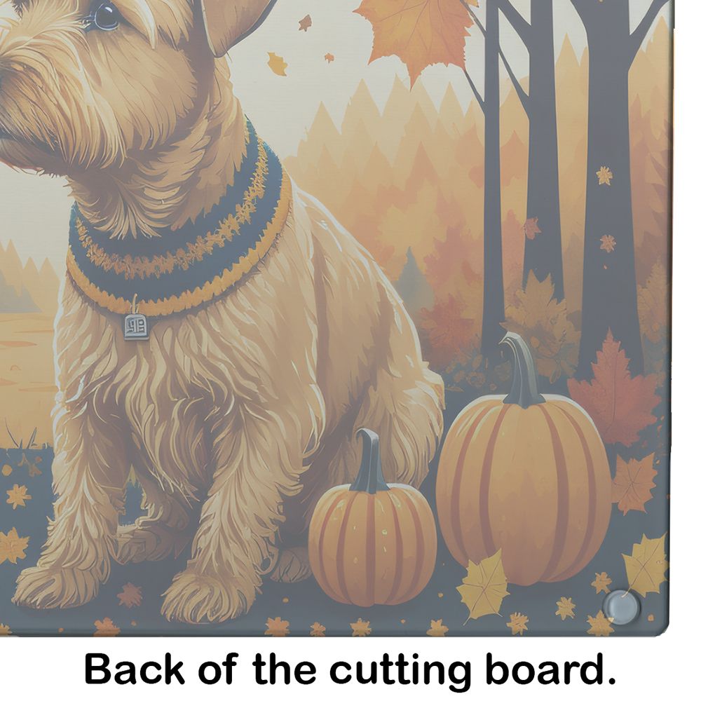 NEW Lakeland Terrier Fall Glass Cutting Board Decorative Tempered Glass Kitchen Cutting and Serving Board Large Size Chopping Board