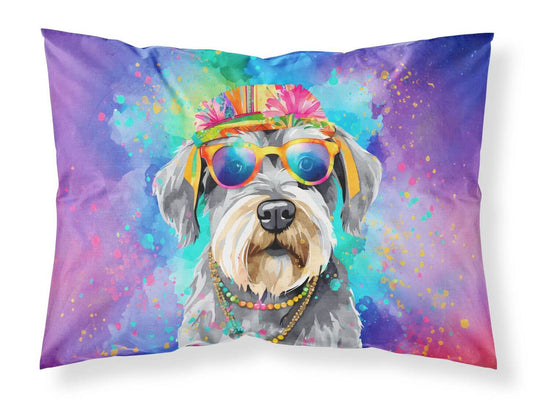 Schnauzer Hippie Dawg Standard Pillowcase Lightweight Super Soft Easy Care Decorative Artwork Pillowcase, Standard