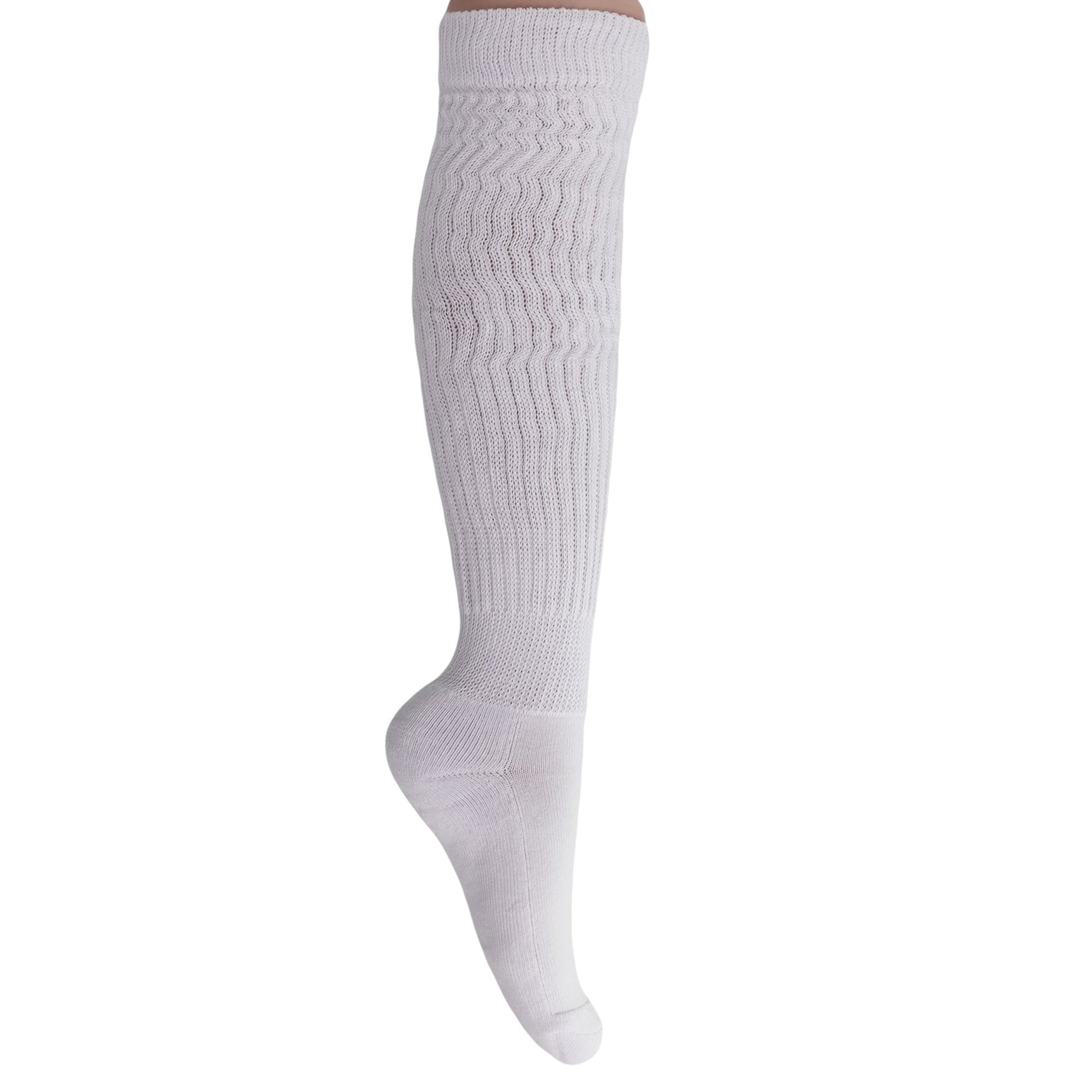 Women's Extra Long Slouch Scrunch Socks Knee High, Cotton Blend, Pack of 2, Fits Shoe Sizes 5-10, 80s Style, 28 Colors