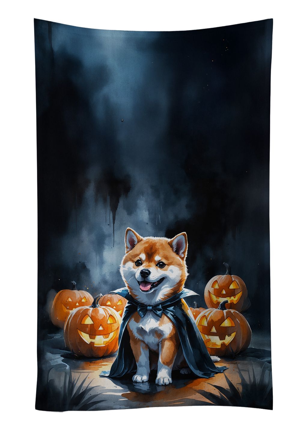 Shiba Inu Puppy Halloween Kitchen Towel Dish Cloths Guest Hand Towel Decorative Bathroom Towel for Face,Tea, Dishcloth, Kitchen and Bath