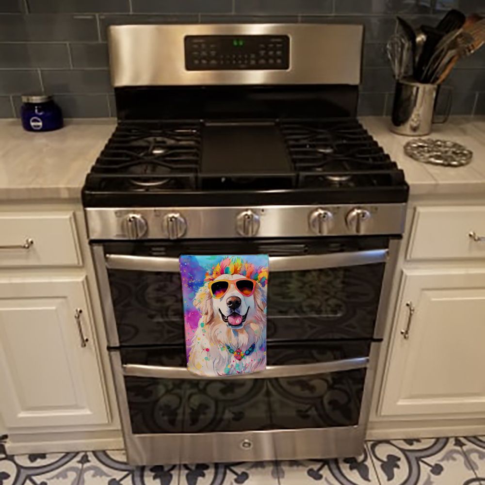 Great Pyrenees Hippie Dawg Kitchen Towel Dish Cloths Guest Hand Towel Decorative Bathroom Towel for Face,Tea, Dishcloth, Kitchen and Bath