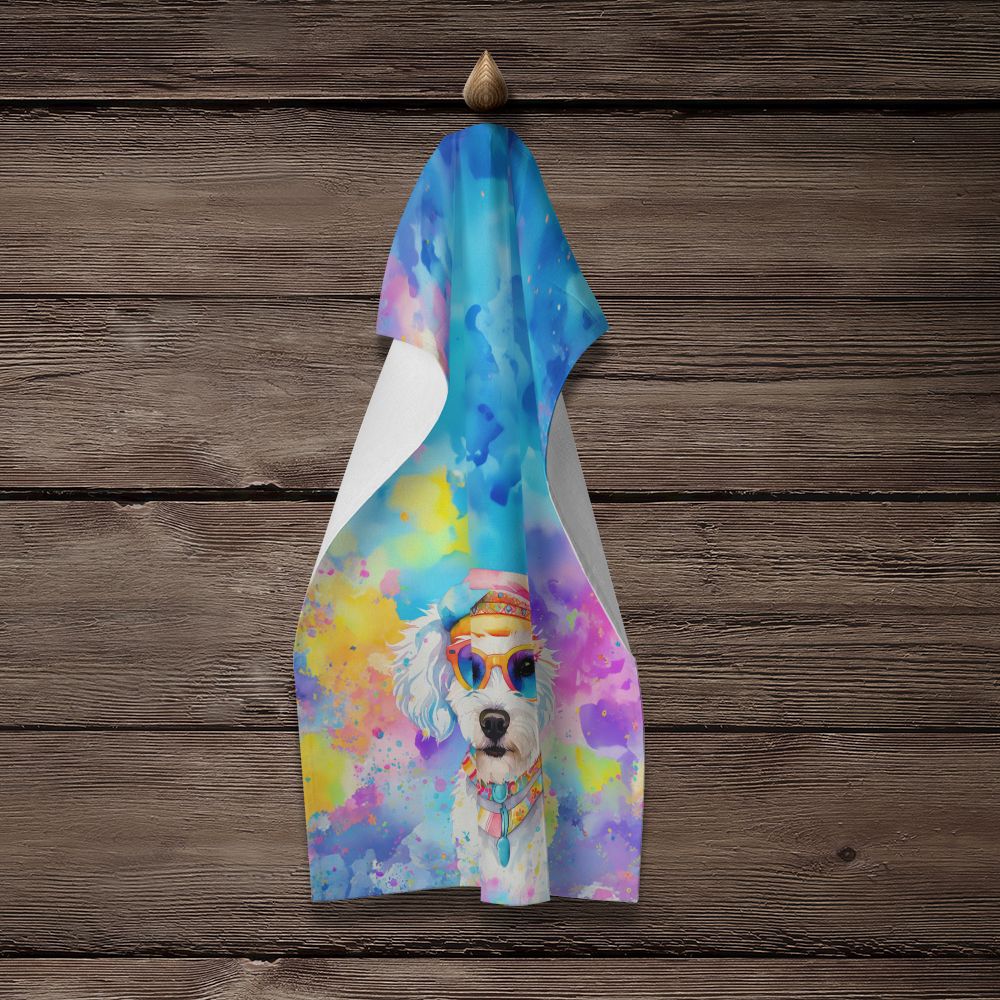 Bichon Frise Hippie Dawg Kitchen Towel Dish Cloths Guest Hand Towel Decorative Bathroom Towel for Face,Tea, Dishcloth, Kitchen and Bath