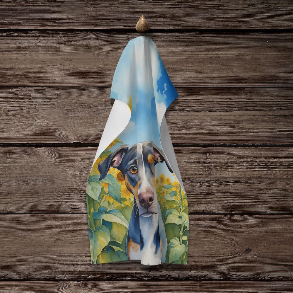 Catahoula in Sunflowers Kitchen Towel Dish Cloths Guest Hand Towel Decorative Bathroom Towel for Face,Tea, Dishcloth, Kitchen and Bath
