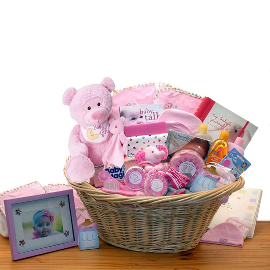 Deluxe Welcome Home Precious New Baby Girl Basket-Pink