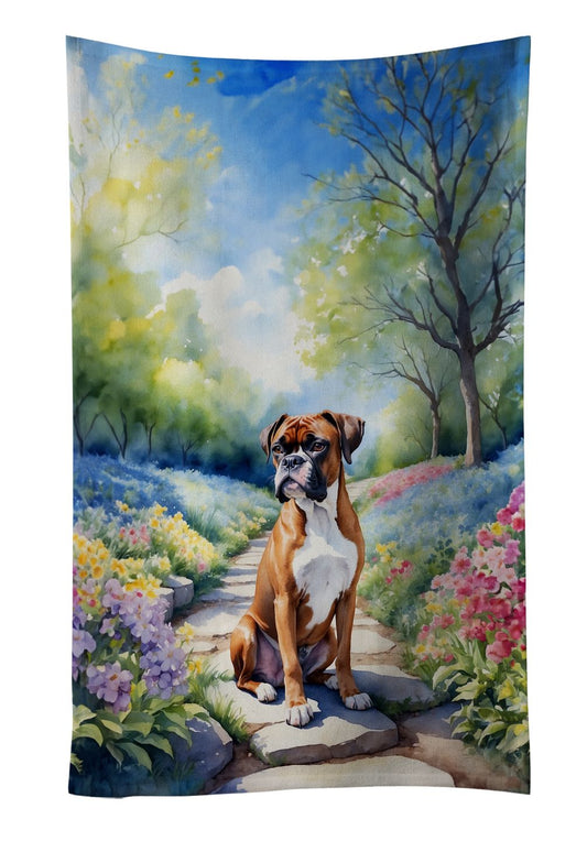 Boxer Spring Path Kitchen Towel Dish Cloths Guest Hand Towel Decorative Bathroom Towel for Face,Tea, Dishcloth, Kitchen and Bath
