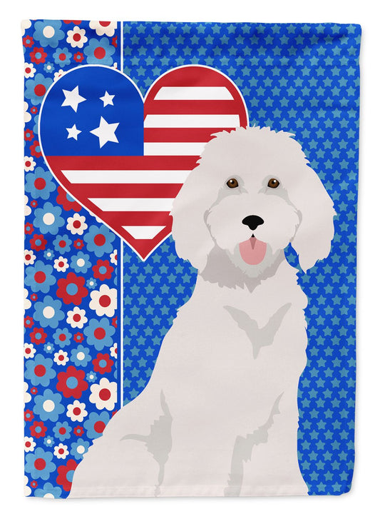 Standard White Poodle USA American Garden Flag Mailbox Flag Decorative Yard Flag Banner Outside Patio Artwork Yard Flower Beds, Garden Size, Multicolor