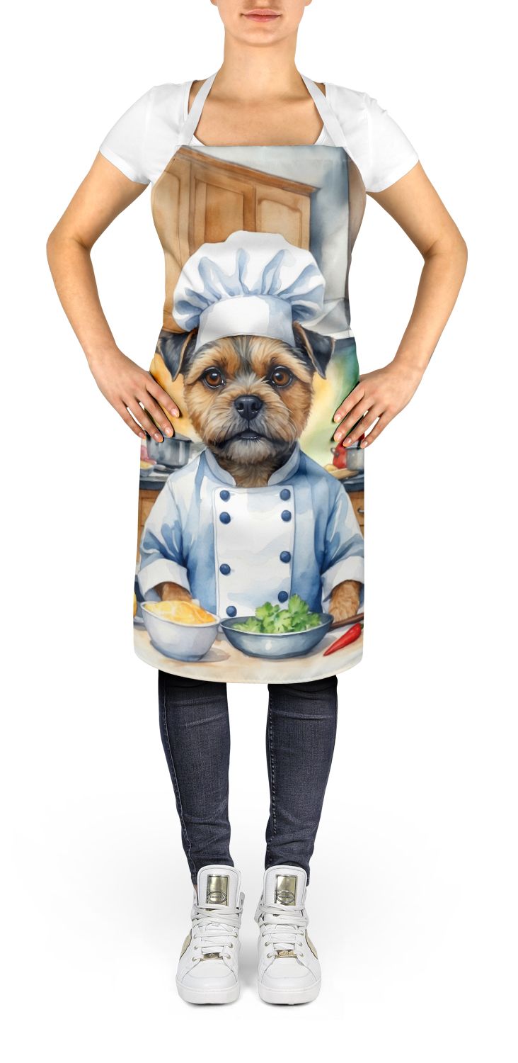 Border Terrier The Chef Apron Cooking Kitchen Server Baking Crafts Gardening for Adult Women Men, Unisex, Large, Multicolor