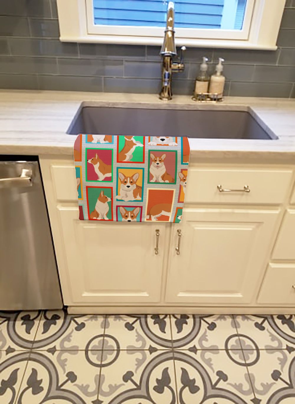 Lots of Red Cardigan Corgi Kitchen Towel Dish Cloths Guest Hand Towel Decorative Bathroom Towel for Face,Tea, Dishcloth, Kitchen and Bath