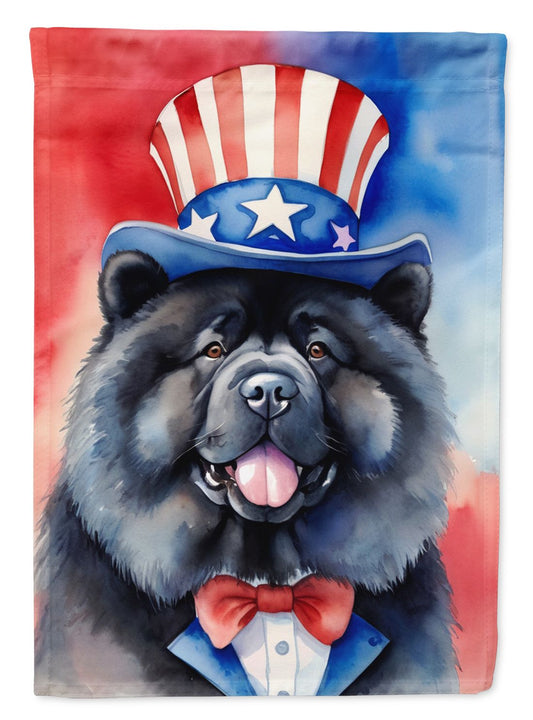 Chow Chow Patriotic American House Flag Large Porch Sleeve Pole Decorative Outside Yard Banner Artwork Wall Hanging, Polyester, House Size, Multicolor