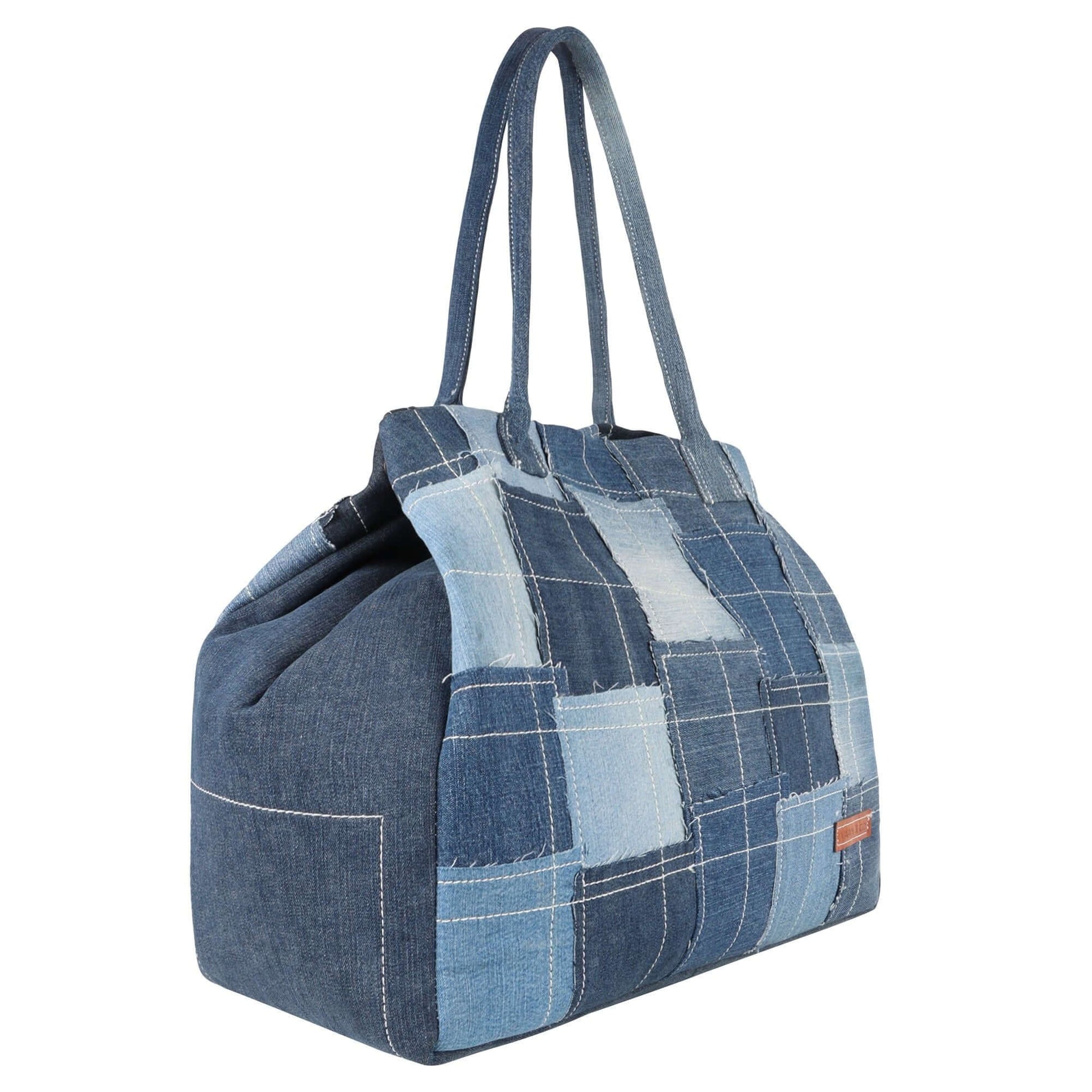 Terri Large Denim Patchwork Purse