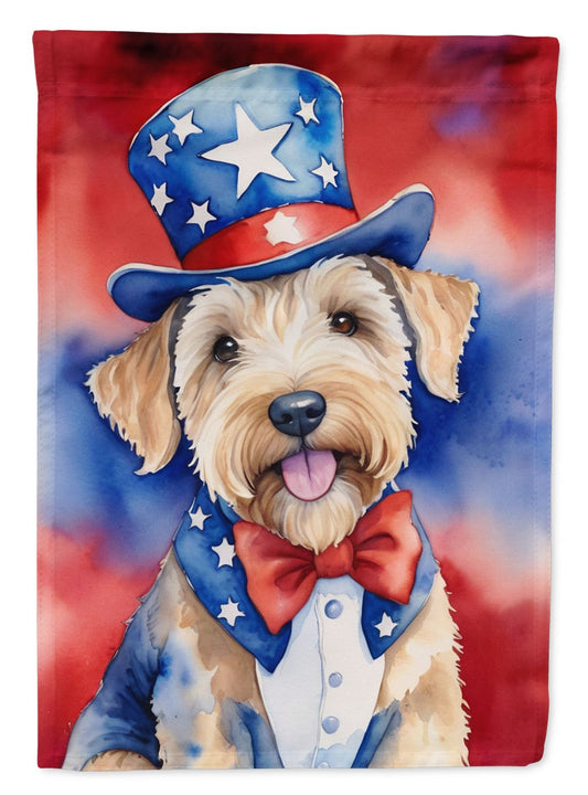 Wheaten Terrier Patriotic American House Flag Large Porch Sleeve Pole Decorative Outside Yard Banner Artwork Wall Hanging, Polyester, House Size, Multicolor