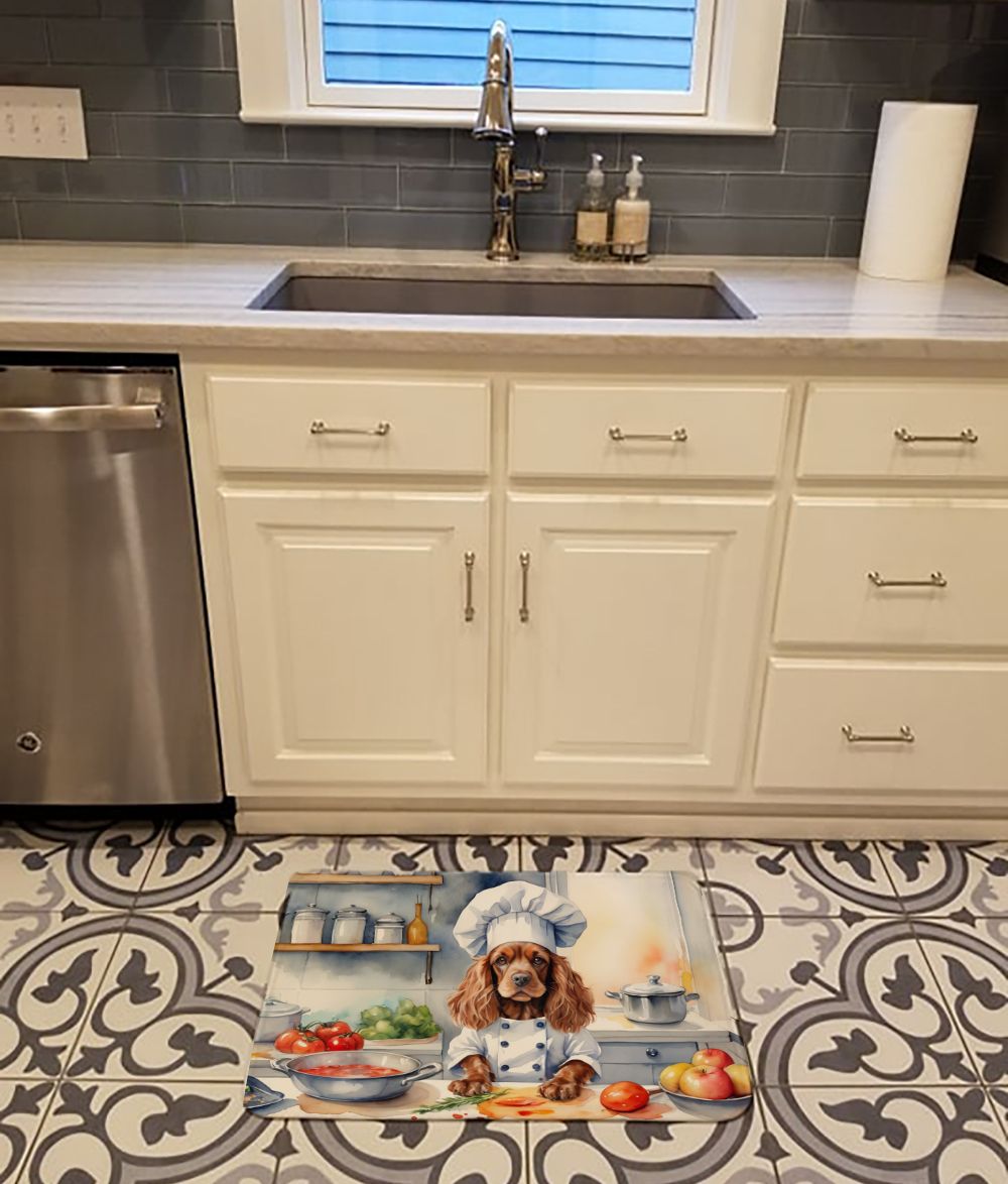 Cocker Spaniel The Chef Memory Foam Kitchen Mat Machine Washable Anti-Fatigue Mat Cushion Comfort Bath Mat or Kitchen Rug