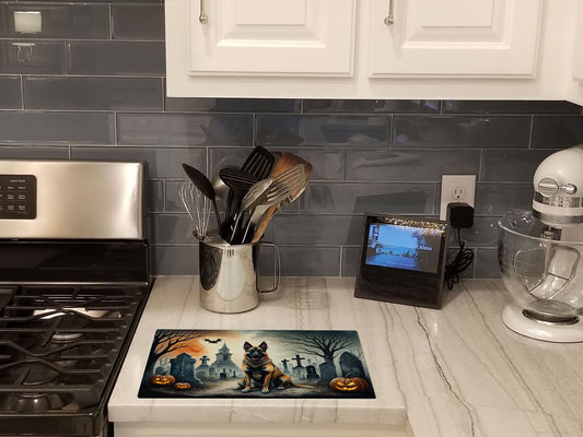 NEW Belgian Malinois Spooky Halloween Glass Cutting Board Decorative Tempered Glass Kitchen Cutting and Serving Board Large Size Chopping Board