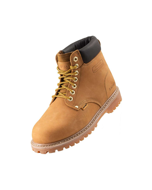 Safara Premium Wheat Nubuck Steel Toe Water Resistant Work Boots (R60100)