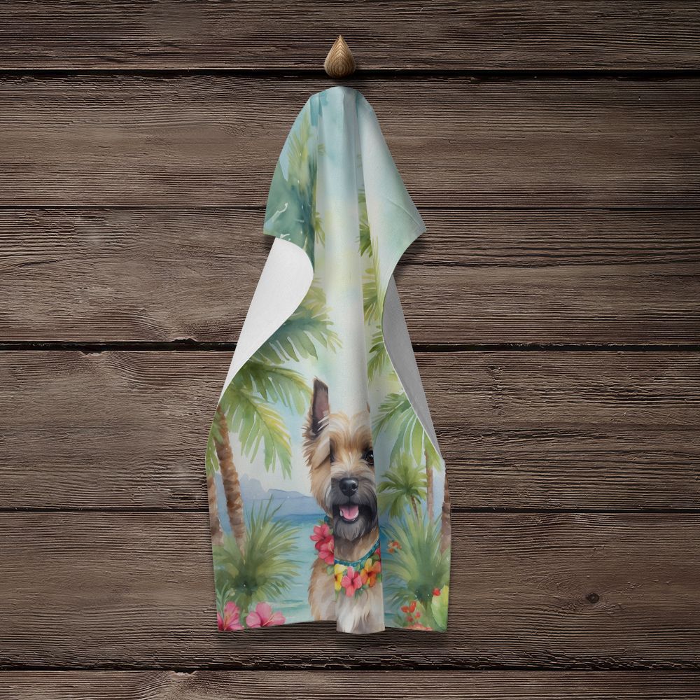 Cairn Terrier Luau Kitchen Towel Dish Cloths Guest Hand Towel Decorative Bathroom Towel for Face,Tea, Dishcloth, Kitchen and Bath