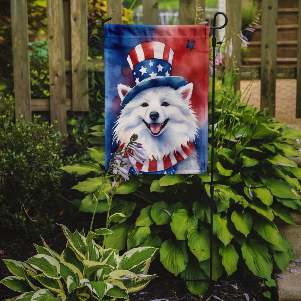 American Eskimo Patriotic American Garden Flag Mailbox Flag Decorative Yard Flag Banner Outside Patio Artwork Yard Flower Beds, Garden Size, Multicolor