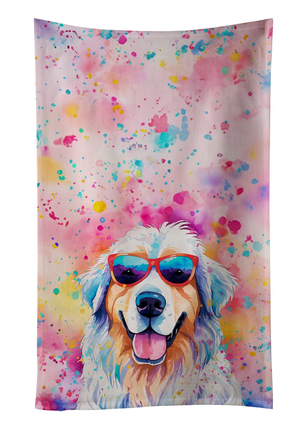 Great Pyrenees Hippie Dawg Kitchen Towel Dish Cloths Guest Hand Towel Decorative Bathroom Towel for Face,Tea, Dishcloth, Kitchen and Bath