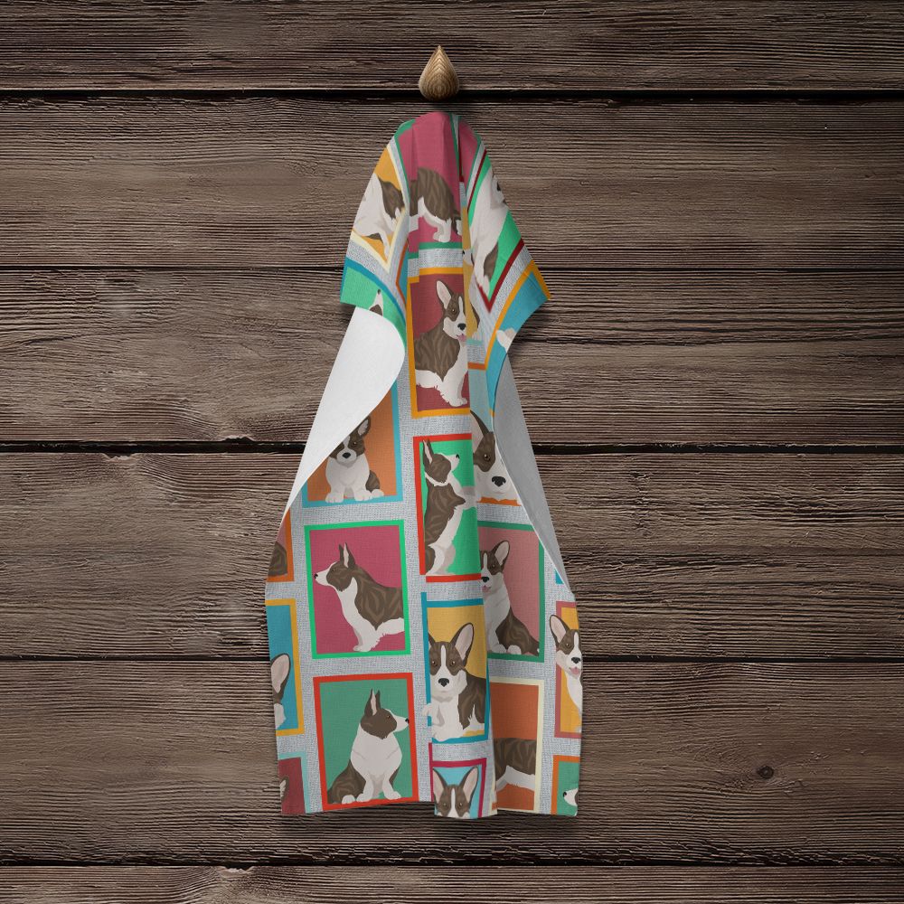 Lots of Brindle Cardigan Corgi Kitchen Towel Dish Cloths Guest Hand Towel Decorative Bathroom Towel for Face,Tea, Dishcloth, Kitchen and Bath