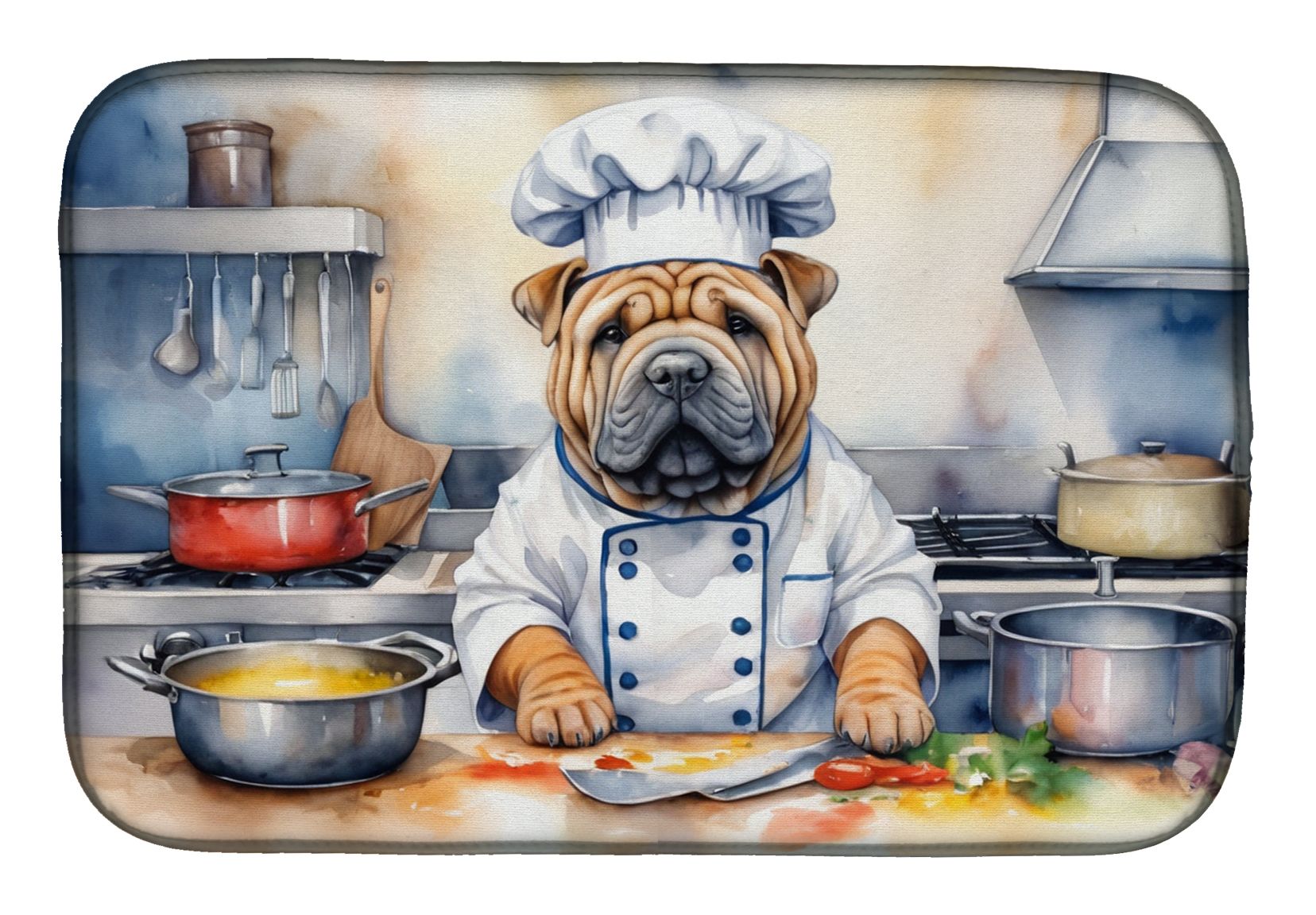 Shar Pei The Chef Dish Drying Mat Absorbent Dish Drying Mat Pad for Kitchen Counter Dish Drainer Mat for Countertop, 14 x 21", Multicolor