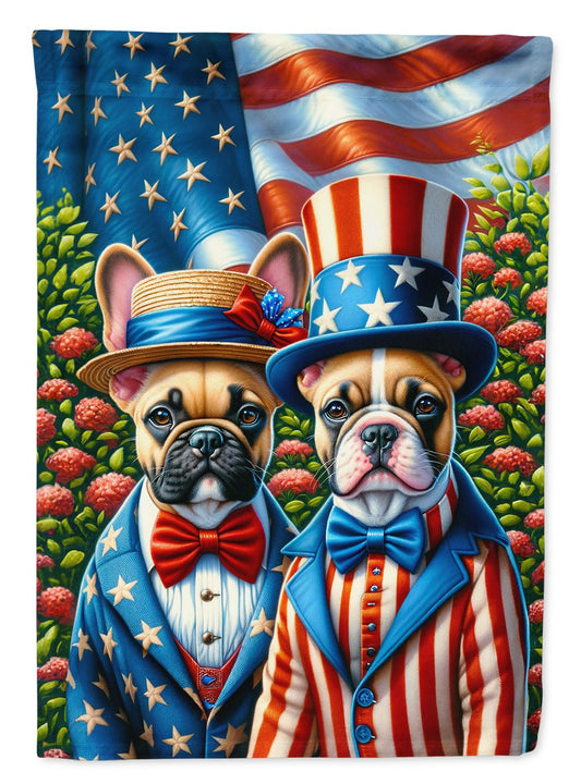 All American French Bulldog Garden Flag Mailbox Flag Decorative Yard Flag Banner Outside Patio Artwork Yard Flower Beds, Garden Size, Multicolor