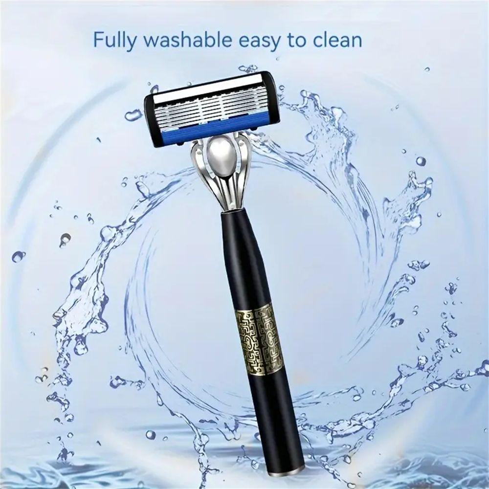 Safety Razors Washable Classic Metal Normal Beard And Mustache, 7-layers Manual Men's Razor