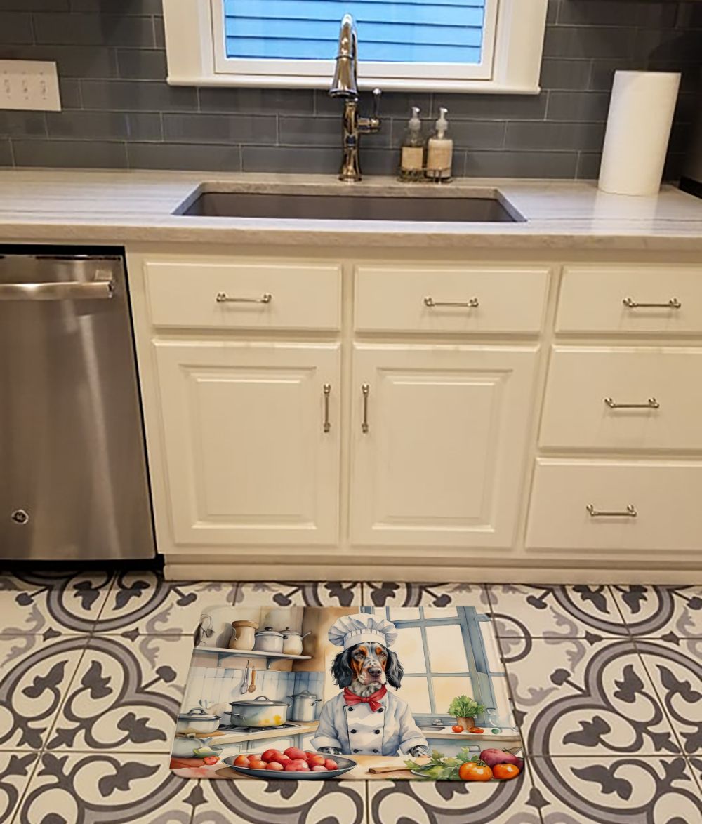 English Setter The Chef Memory Foam Kitchen Mat Machine Washable Anti-Fatigue Mat Cushion Comfort Bath Mat or Kitchen Rug