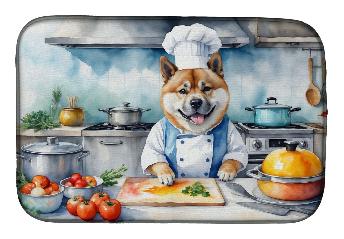 Akita The Chef Dish Drying Mat Absorbent Dish Drying Mat Pad for Kitchen Counter Dish Drainer Mat for Countertop, 14 x 21", Multicolor