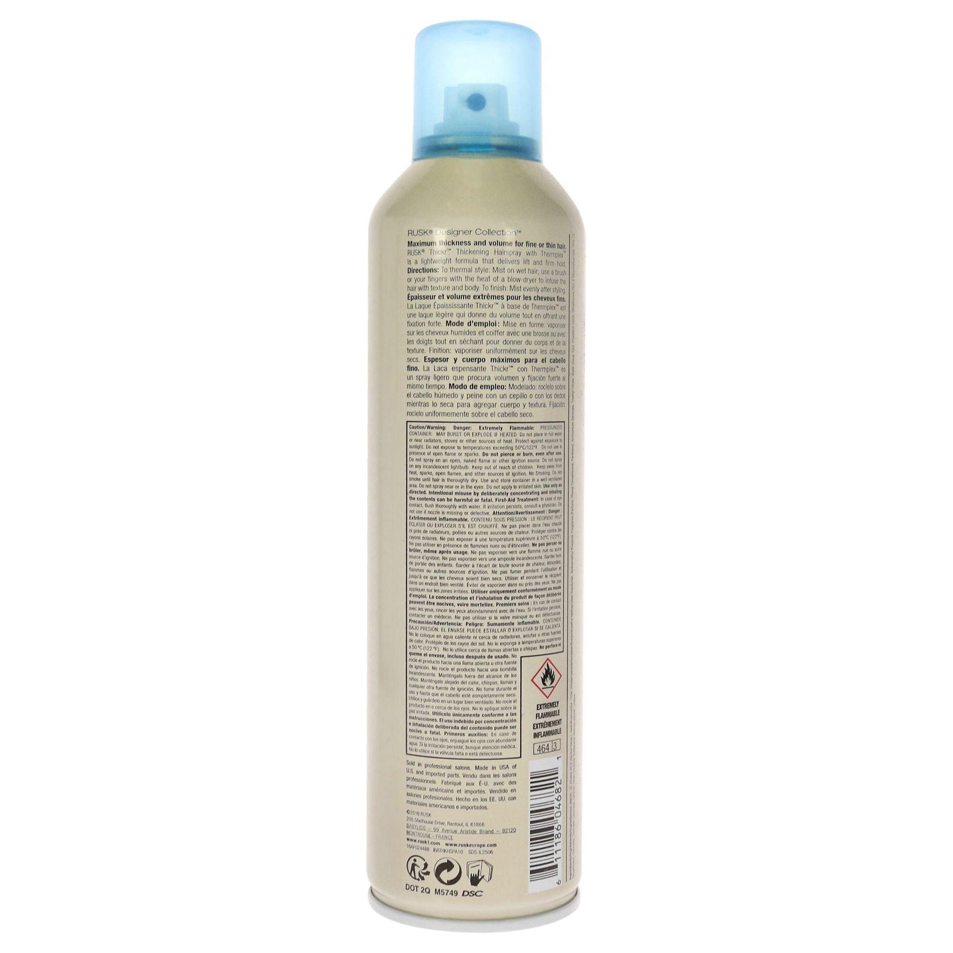 Thickr Thickening Hairspray by Rusk for Unisex - 10.6 oz Hair Spray