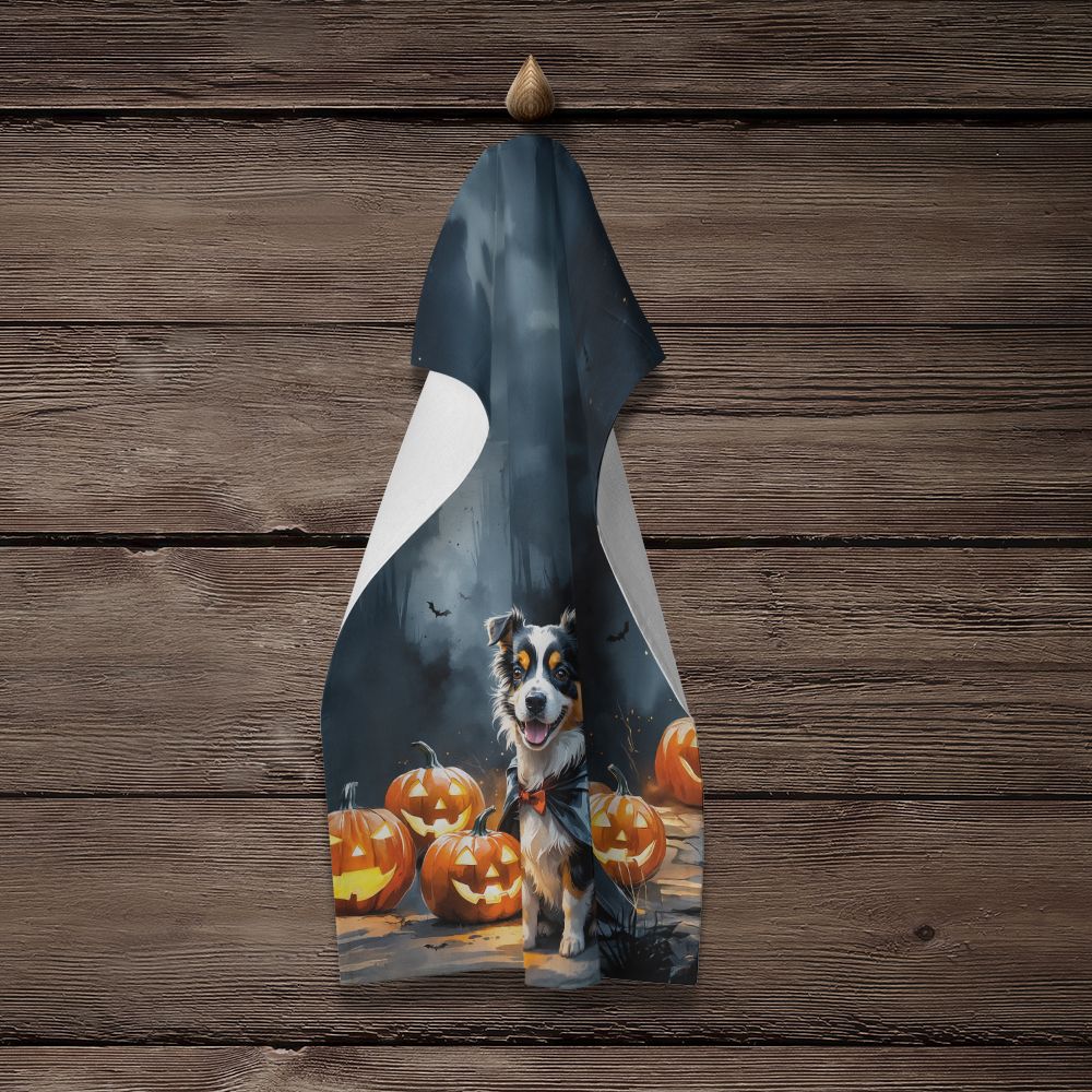 Sheltie Puppy Halloween Kitchen Towel Dish Cloths Guest Hand Towel Decorative Bathroom Towel for Face,Tea, Dishcloth, Kitchen and Bath
