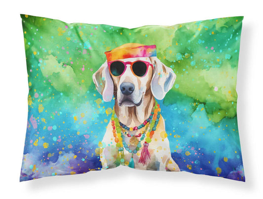 Weimaraner Hippie Dawg Standard Pillowcase Lightweight Super Soft Easy Care Decorative Artwork Pillowcase, Standard