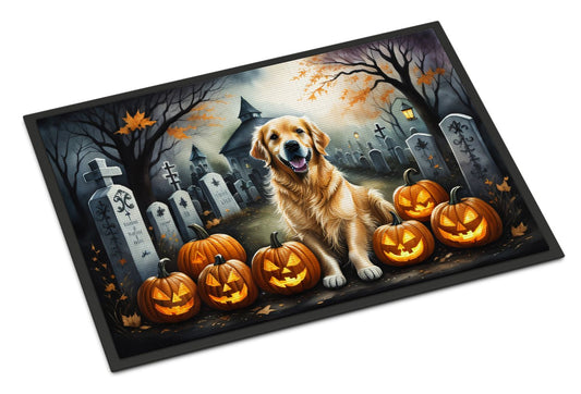 Golden Retriever Spooky Halloween Doormat Front Door Mat Indoor Outdoor Rugs for Entryway, Non Slip Washable Low Pile, 24H X 36W