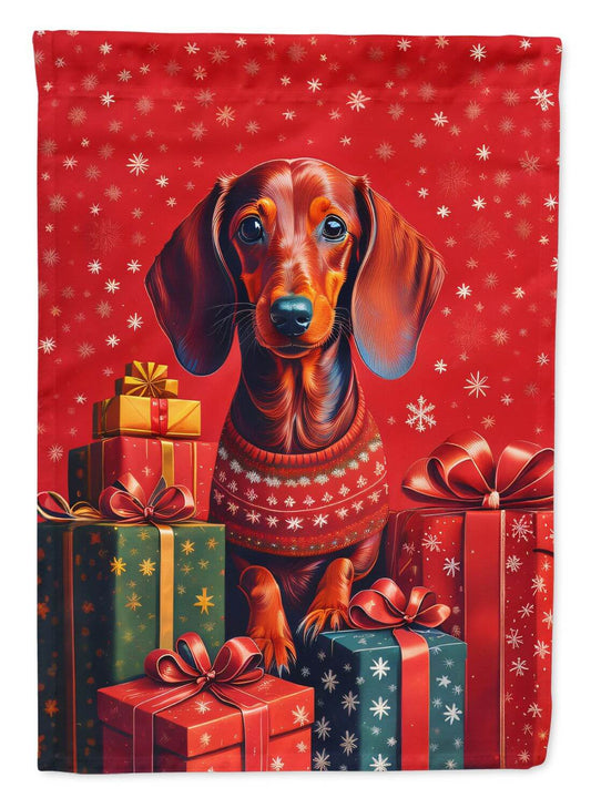 Dachshund Holiday Christmas Garden Flag Mailbox Flag Decorative Yard Flag Banner Outside Patio Artwork Yard Flower Beds, Garden Size, Multicolor