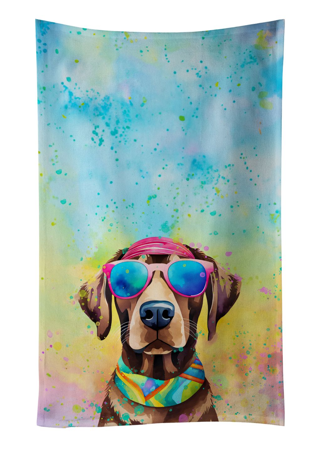 Chocolate Labrador Hippie Dawg Kitchen Towel Dish Cloths Guest Hand Towel Decorative Bathroom Towel for Face,Tea, Dishcloth, Kitchen and Bath