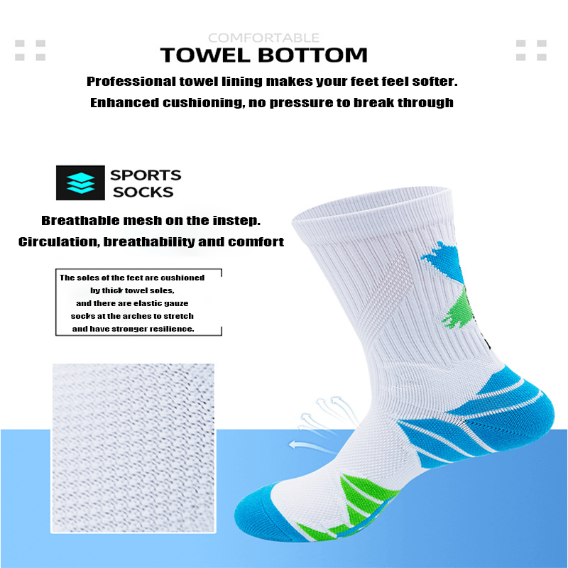 For Men Compression Running Socks Athletic Socks With Cushion Basketball Sport Socks Anti-odor And Anti-slip For Running Fitness Hiking And Cycling - Clothes For Her Online Store