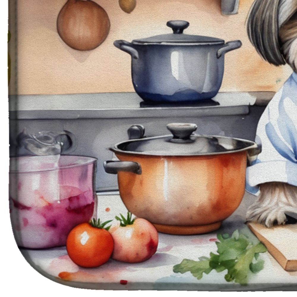 Shih Tzu The Chef Dish Drying Mat Absorbent Dish Drying Mat Pad for Kitchen Counter Dish Drainer Mat for Countertop, 14 x 21", Multicolor