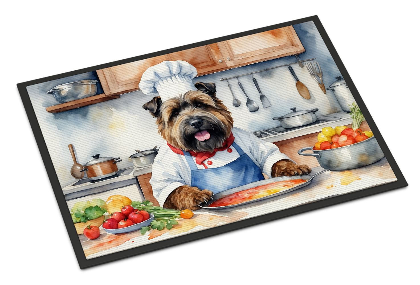 NEW Bouvier des Flandres The Chef Doormat Front Door Mat Indoor Outdoor Rugs for Entryway, Non Slip Washable Low Pile, 18H X 27W