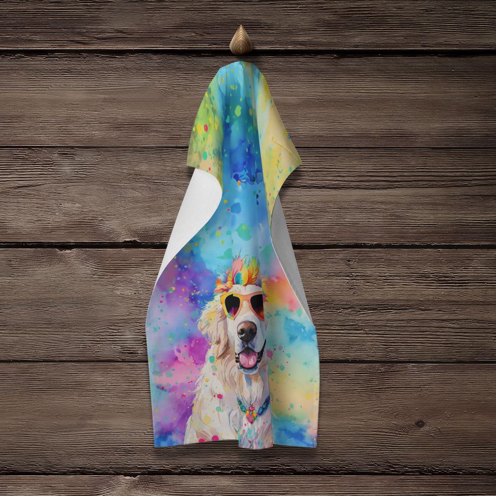 Great Pyrenees Hippie Dawg Kitchen Towel Dish Cloths Guest Hand Towel Decorative Bathroom Towel for Face,Tea, Dishcloth, Kitchen and Bath