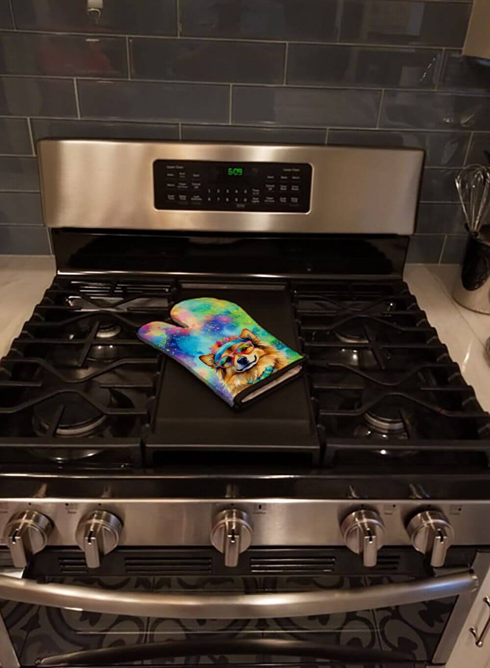 Hippie Dawg Oven Mitt Heat Resistant Thick Oven Mitt for Hot Pans and Oven, Kitchen Mitt Protect Hands, Cooking Baking Glove